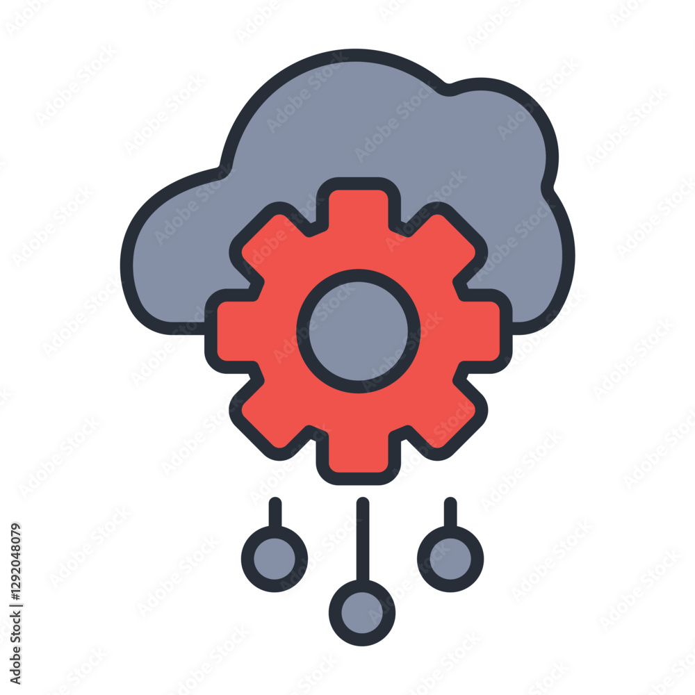 Poster cloud ai icon. vector.editable stroke.linear style sign for use web design,logo.symbol illustration.