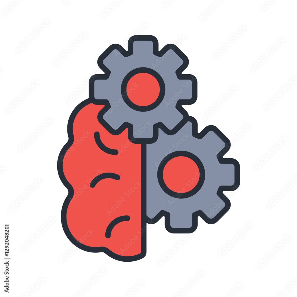Poster brain icon. vector.editable stroke.linear style sign for use web design,logo.symbol illustration.