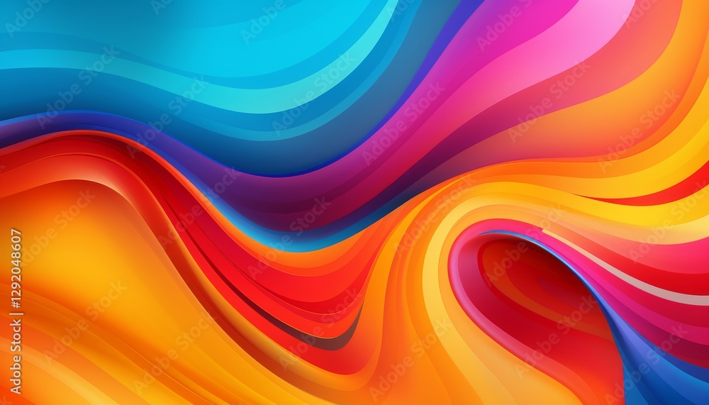 Poster abstract colorful waves swirling fluid design dynamic motion background for creative projects.