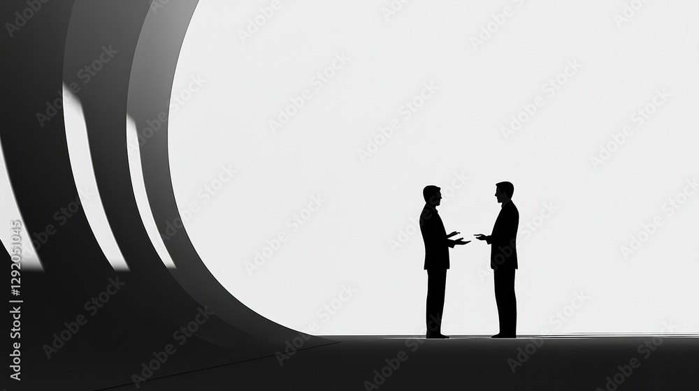 Aufkleber business negotiation between two professionals in a modern indoor setting during the day. generative