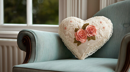  lace heart pillow