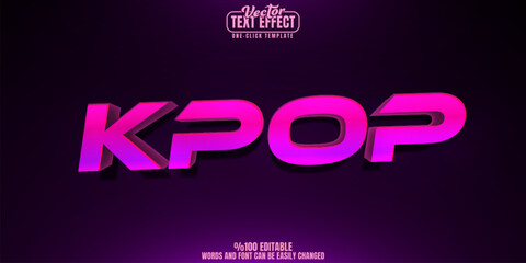 Kpop editable text effect, customizable music and y2k 3d font style