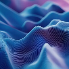 Naklejka premium Colorful waves of fabric create a mesmerizing pattern in shades of blue and purple with smooth gradients and ripples