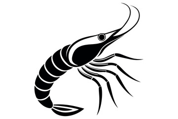shrimp vector silhouette. shrimp vector