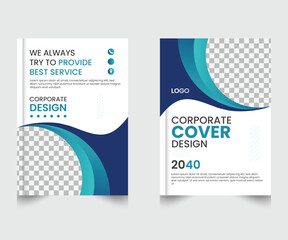 Business corporate book cover design template in A4 template design.