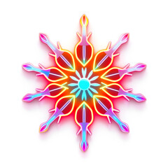Snowflake  holographic 3D icon. neon symbol vector illustration isolated on white background. Generative AI