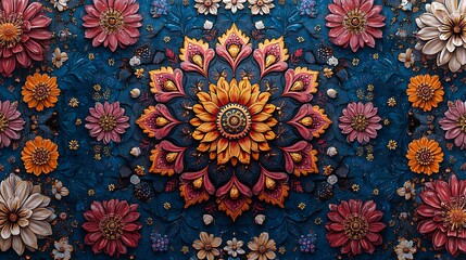 Vibrant floral explosion with glowing petals wallpaper images