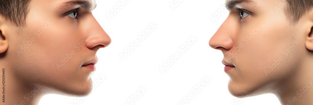 Poster transformation of facial appearance through realistic medical photography showcasing before and afte