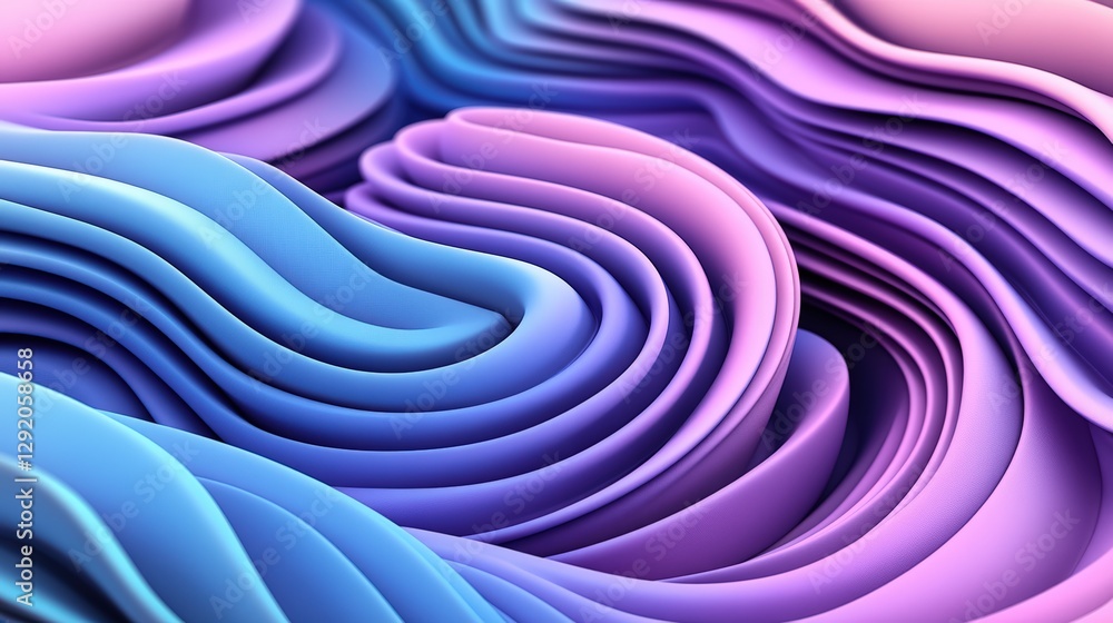 Aufkleber computer generated image of a wave with a vibrant color palette and dynamic shapes in abstract style