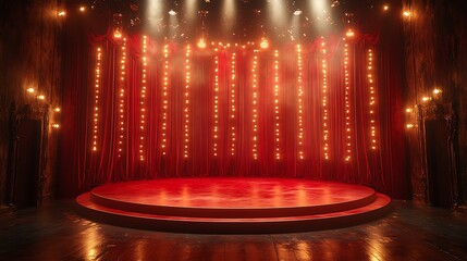 Vintage theater stage with warm lighting photo