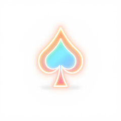 Fototapeta premium Spade holographic 3D icon. neon symbol vector illustration isolated on white background. Generative AI