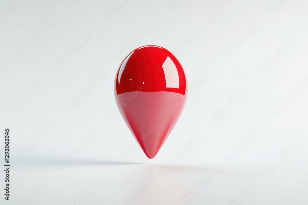 Poster red location pointer on white background