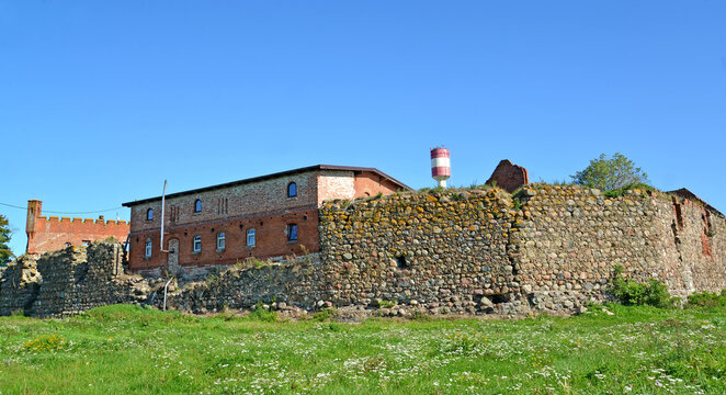 Fortress wall of Schaaken Castle, XIII century. Kaliningrad region