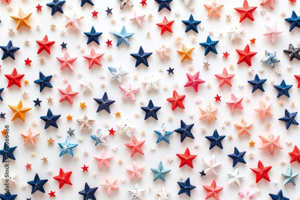 Poster vibrant resin stars with glitter create a cheerful and celebratory pattern, adding a touch of sparkl