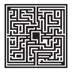 black Rectangular maze vector . Difficulty rectangular maze  labyrinth . 