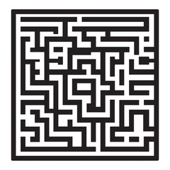black Rectangular maze vector . Difficulty rectangular maze  labyrinth . 
