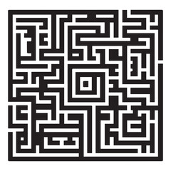 black Rectangular maze vector . Difficulty rectangular maze  labyrinth . 