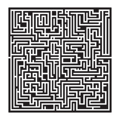 black Rectangular maze vector . Difficulty rectangular maze  labyrinth . 
