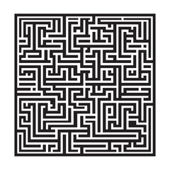 black Rectangular maze vector . Difficulty rectangular maze  labyrinth . 