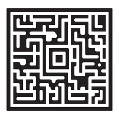 black Rectangular maze vector . Difficulty rectangular maze  labyrinth . 