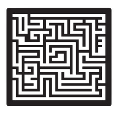 black Rectangular maze vector . Difficulty rectangular maze  labyrinth . 