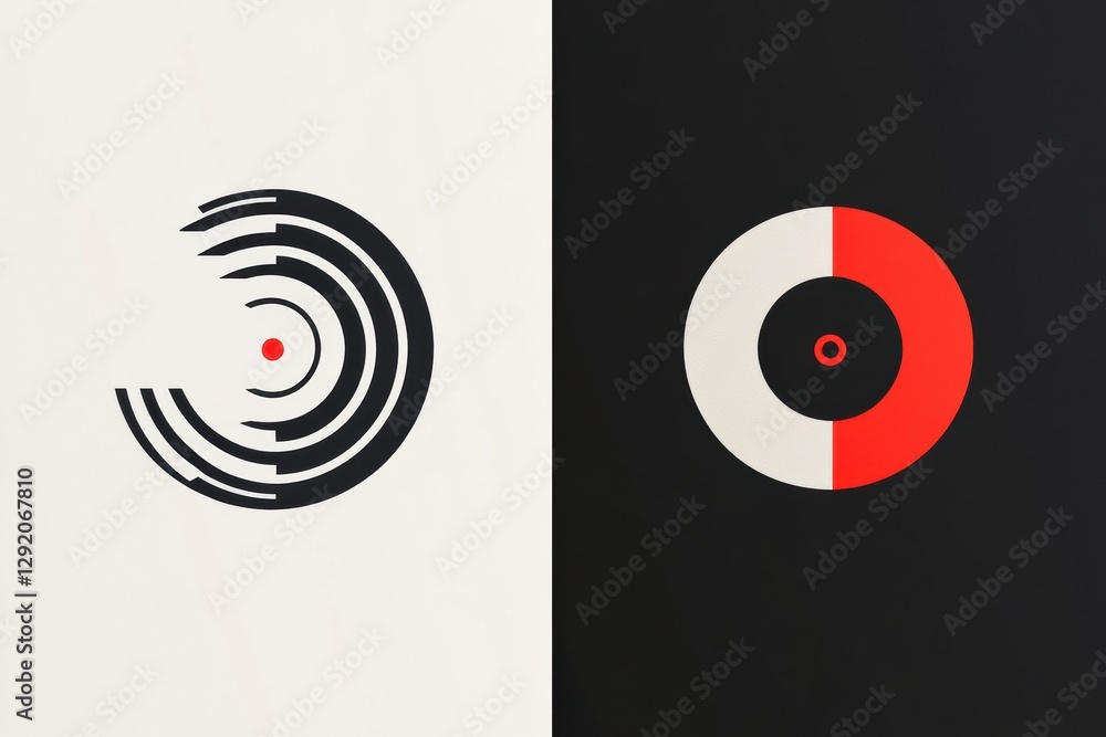 Leinwandbilder comparison of outdated logo with modern redesigned logo showcasing branding evolution and visual cla