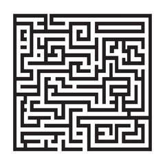 black Rectangular maze vector . Difficulty rectangular maze  labyrinth . 