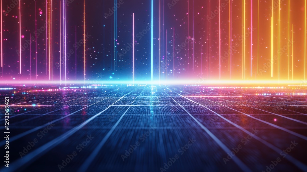 Aufkleber abstract technology background featuring glowing lines and dots creating a digital network design