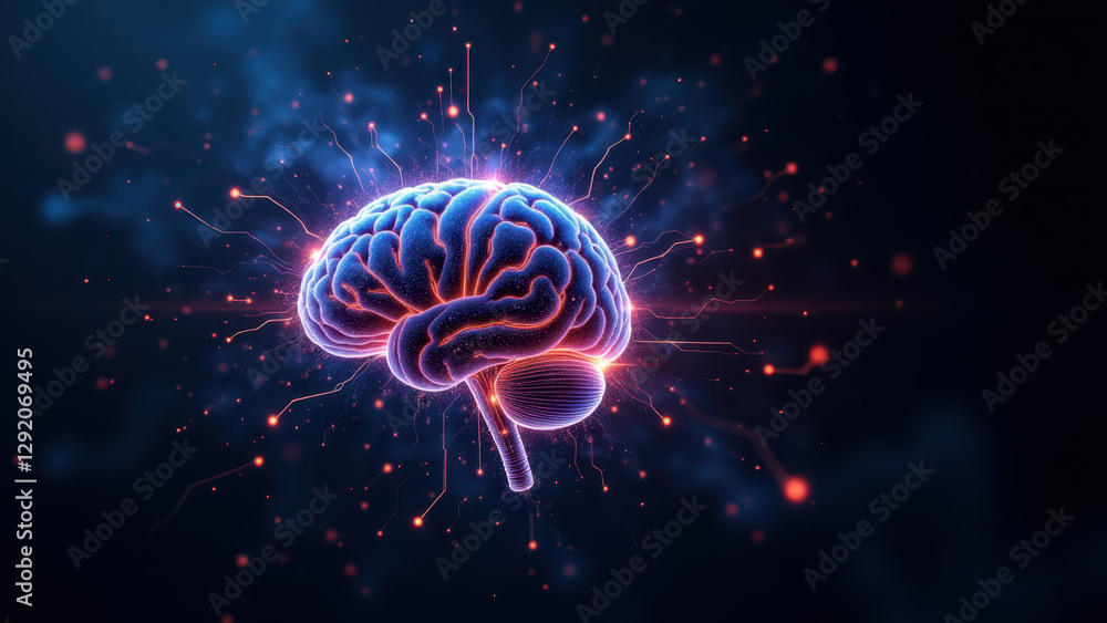 Poster artificial general intelligence in a dynamic burst of energy.
