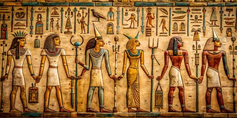 egyptian papyrus with egyptian symbols