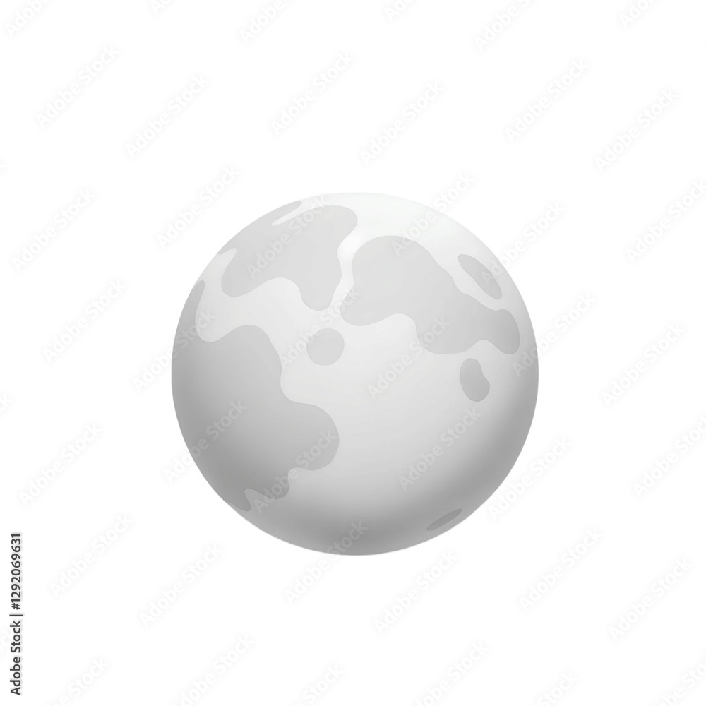 Poster realistic 3d moon sphere with high-resolution crater textures, isolated on transparent background