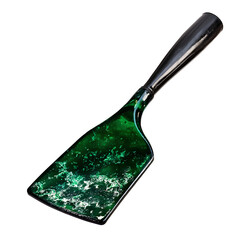 Colorful Artistic Paintbrush with Multicolored Paint Stroke on White Background
