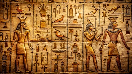 ancient egyptian hieroglyphics on the wall