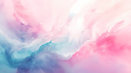 Fototapeta premium Soft and dreamy pastel colors blending together in an ethereal abstract dreamscape , flowing, watercolor, soft, dreamy. Soft Pastel Dreamscape. Illustration
