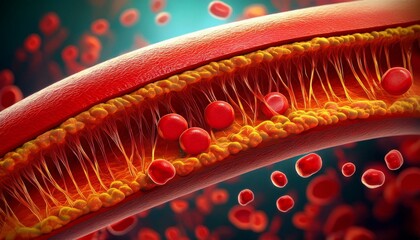 cholesterol plaque in artery a microscopic view of a blocked artery revealing a cholesterol plaque buildup constricting blood flow this graphic illustration depicts the danger of high cholesterol