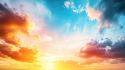 Obraz premium Boat on calm water during sunset with vibrant colors reflecting in the sky and water surface