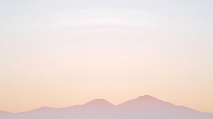 Obraz premium Sunset over mountain silhouette, calming abstract landscape, used for backgrounds and tranquil visuals