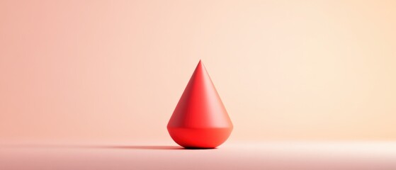 Fototapeta premium red cone on a peach background