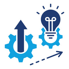 Process Improvement Flat Blue Icon