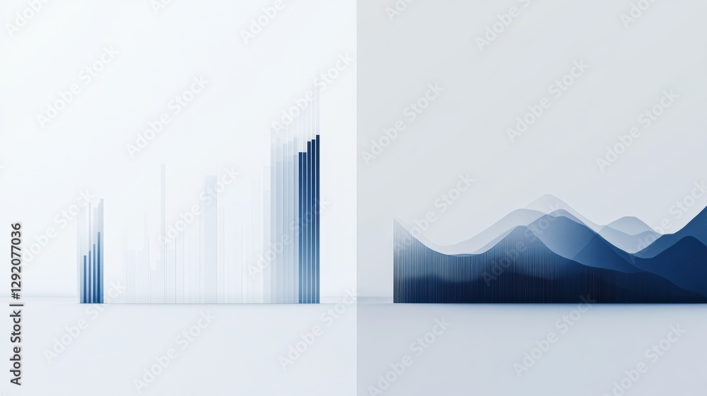 Poster visual representation of low sales transitioning to exponential growth over time. generative ai