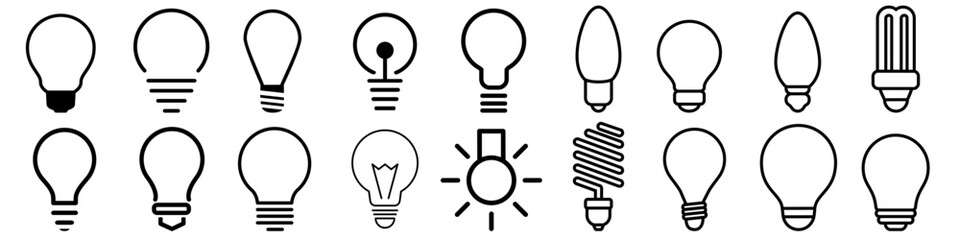 light bulb icon vector set. light illustration sign collection. electricity symbol.