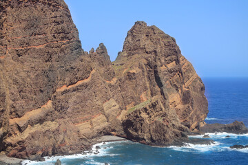 Mountain landscape in the ocean, Cape San Lorenzo on Madeira island