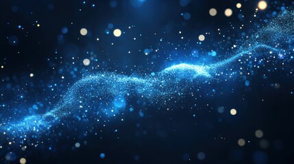 Fireworks trail glow particles explosion, Dark blue black background