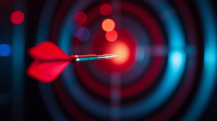 An arrow pierces the center of the target, mission accomplished.