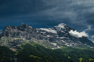  A view of the Eiger and Monch massif from Grindelwald, Switzerland, with the Swiss. From July 5,...