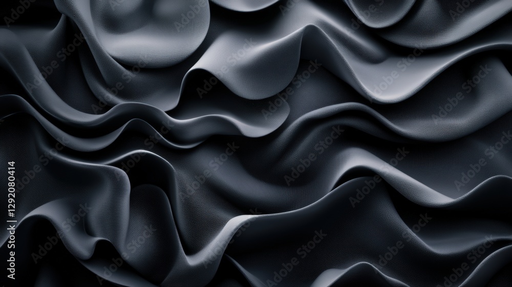 Poster black background with wavy patterns and text overlay for graphic design projects