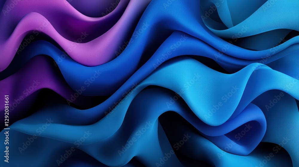 Poster blue and purple wave pattern abstract design with flowing lines and curves for modern backgrounds an