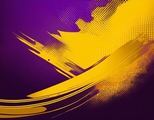 abstract sports background with purple and yellow brush texture and halftone effect grunge background for banner or poster design