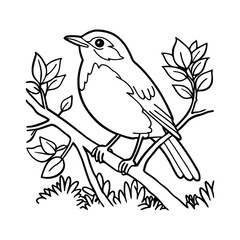 coloring page bird silhouette design