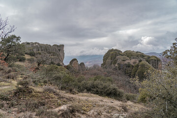 The rocks and views in meteora in greece. 